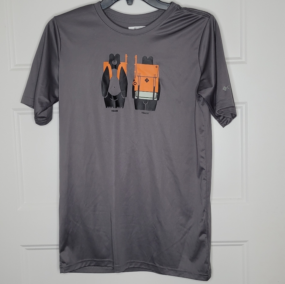 Columbia Sportswear graphic t-shirt Black Bear Heads Trails Size XL 18/20